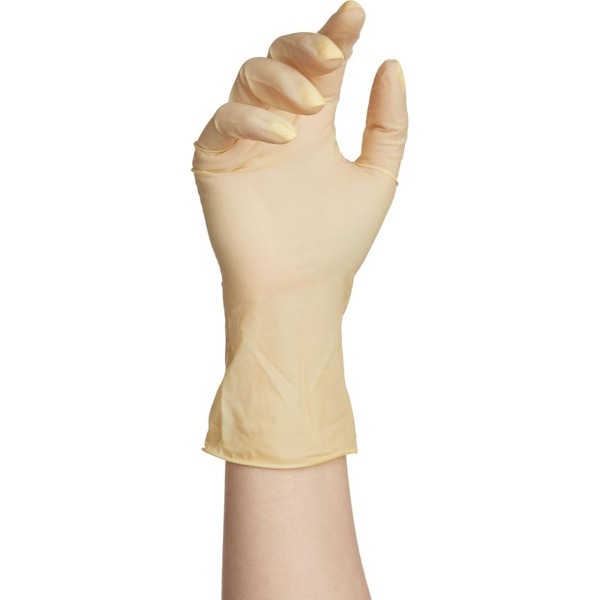 Latex Medical Exam Gloves - Powder-Free, Textured, Chlorinated - Size Large (50 Count)