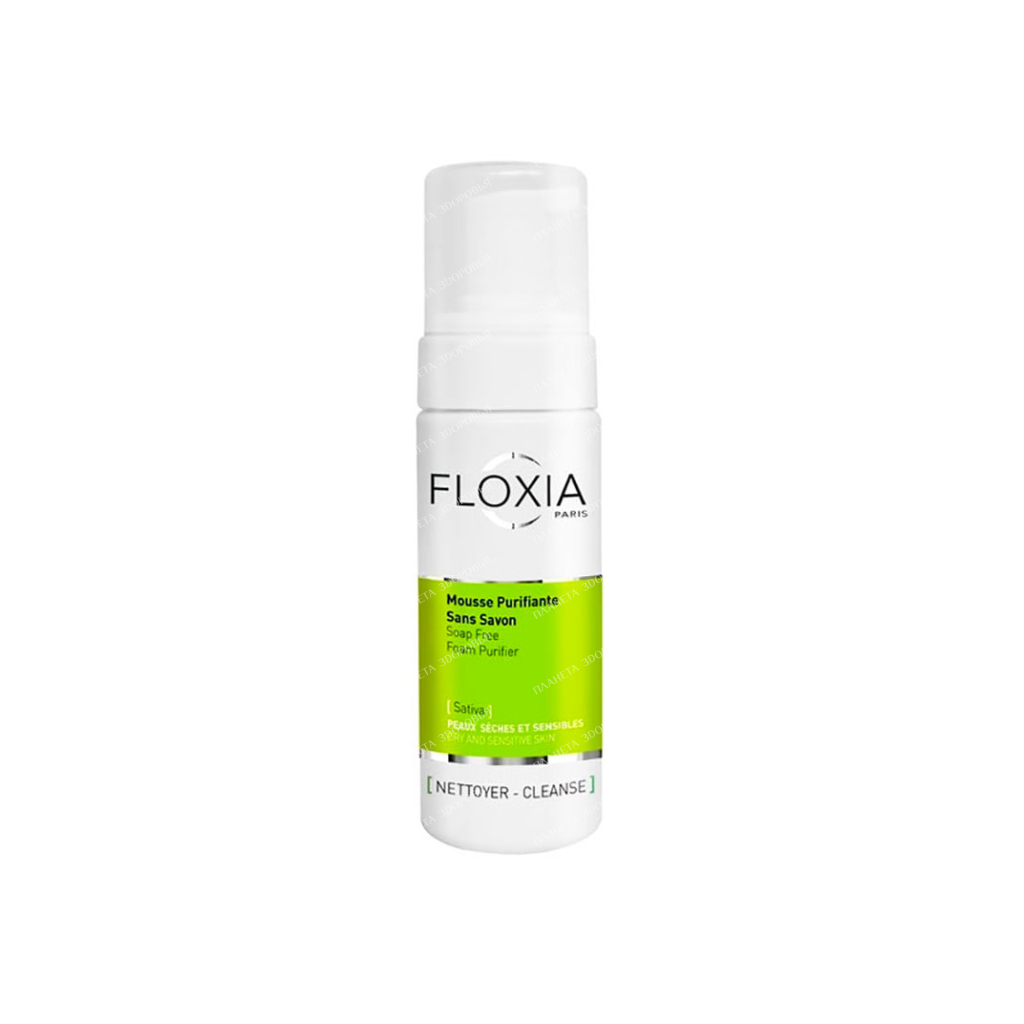 FLOXIA Sativa Soap-free cleansing foam for dry and sensitive skin, 150ml
