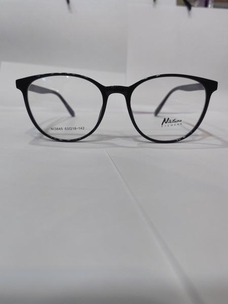 Nikitana Eyeglass Frame with Red Temples - Black, Classic Full-Rim Design for Women