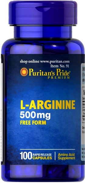 Puritan's Pride L-Arginine 500mg (100 Capsules)