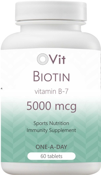 Biotin 5000 mcg for Hair, Skin, and Nail Health - 60 Tablets