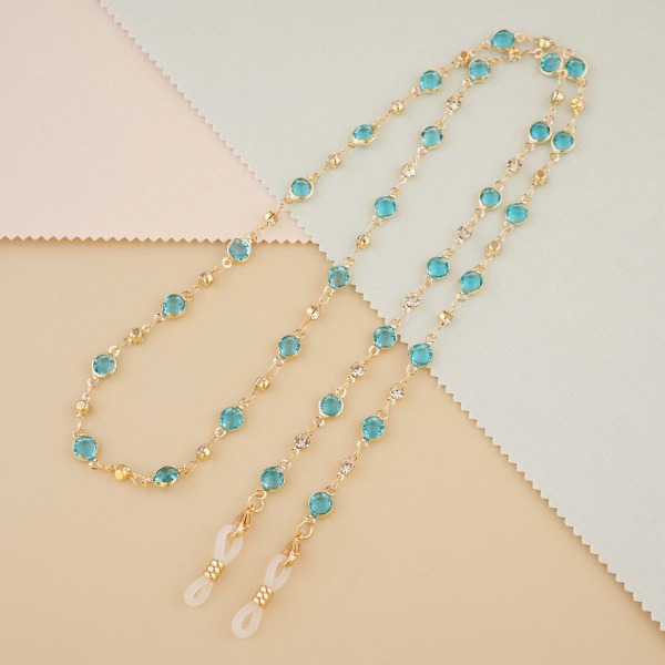 Sky Blue Gemstone Eyeglass Chain