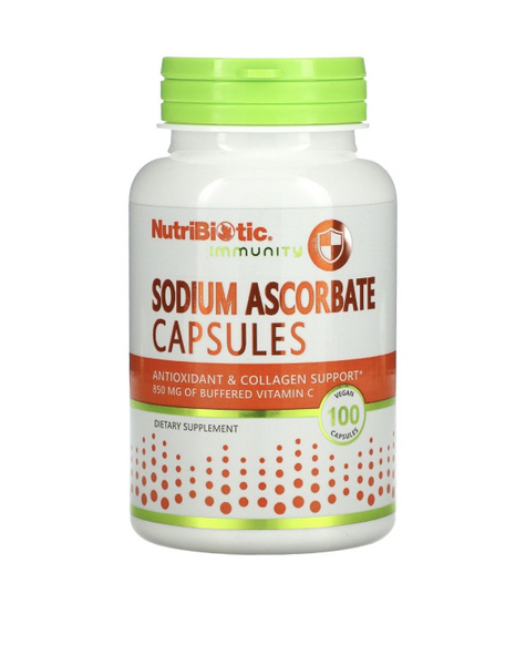 NutriBiotic Sodium Ascorbate 100 Vegan Capsules - Vitamin C
