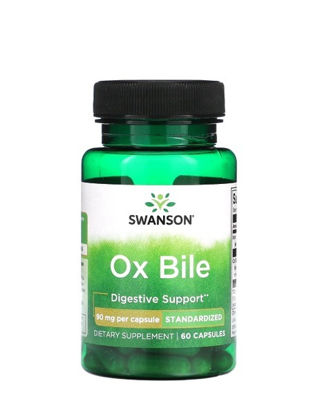 Swanson Ox Bile 500mg, 60 Capsules