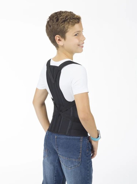 Kids' Orthopaedic Thoracolumbosacral Support Brace (Black, Small)