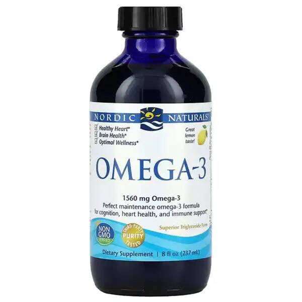 Liquid Omega-3 Lemon Flavor Dietary Supplement (240ml Bottles)