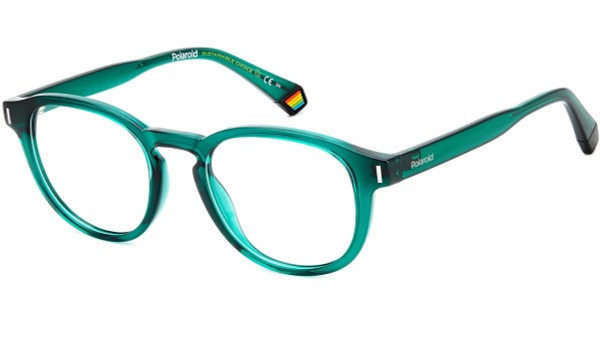 Polaroid D452 1ED Eyeglass Frames - Glossy Green Oval Unisex