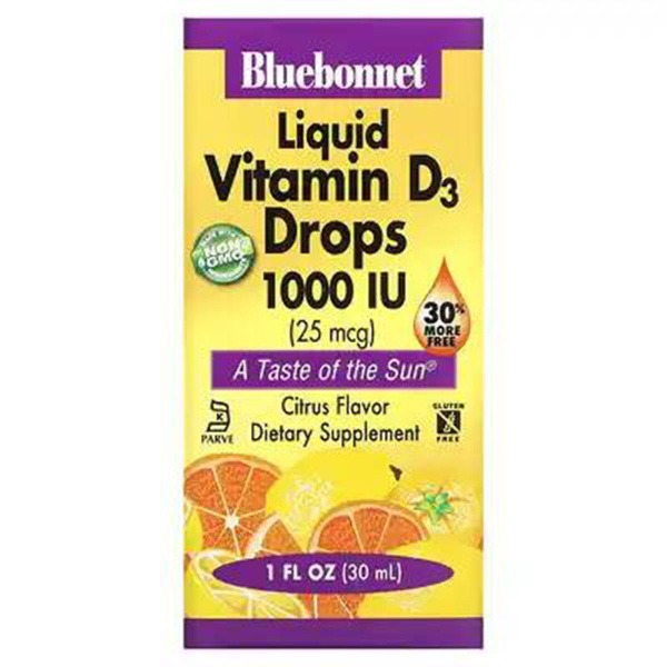 Bluebonnet Nutrition Vitamin D3 1000 IU Citrus Drops 30 ml Bottle
