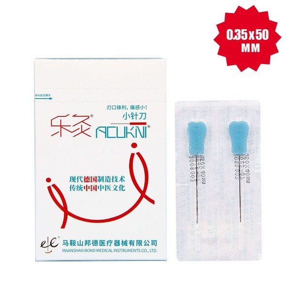 Sterile Disposable Acupuncture Needles with Plastic Handle (0.35x50mm, 50 Pack)