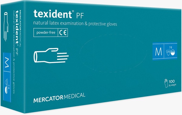 Texident Latex Gloves - Medium, Powder-Free (100 Count)