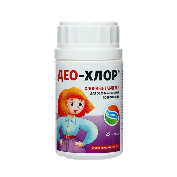 Deo-Chlor Saniteka Disinfectant Tablets: 25 x 3.4g