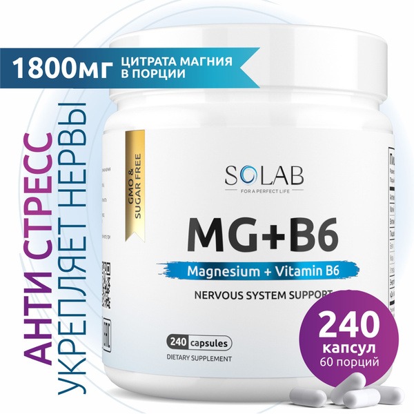 Magnesium Citrate with Vitamin B6 - 240 Capsules