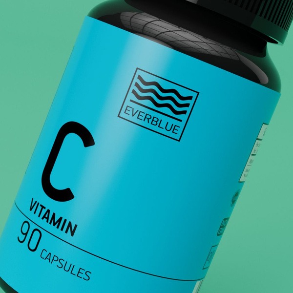 Everblue Vitamin C 500mg: Supports Immunity, Blood Vessels, Skin & Bones