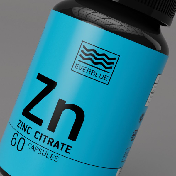 Zinc Citrate for Immunity, Skin, Bones, Teeth, & Nails - EVERBLUE (Switzerland)