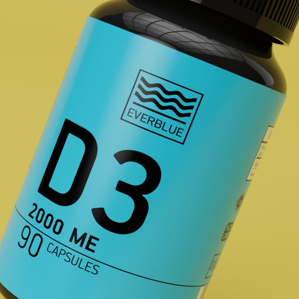 Vitamin D3 2000 IU: Immune Support & Metabolism Booster from Everblue (Switzerland)