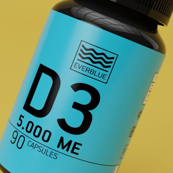Vitamin D3 5000 IU Supplement for Immunity & Metabolism - Everblue
