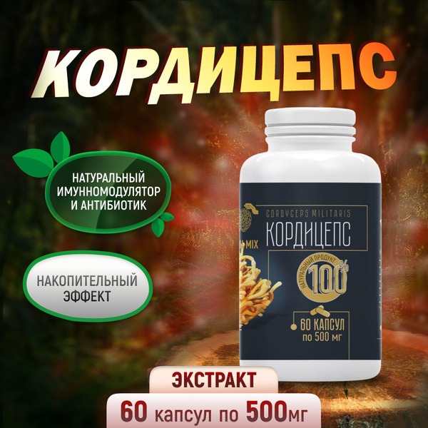 Cordyceps Extract 60 Capsules: Immune Support Supplement for Men & Women
