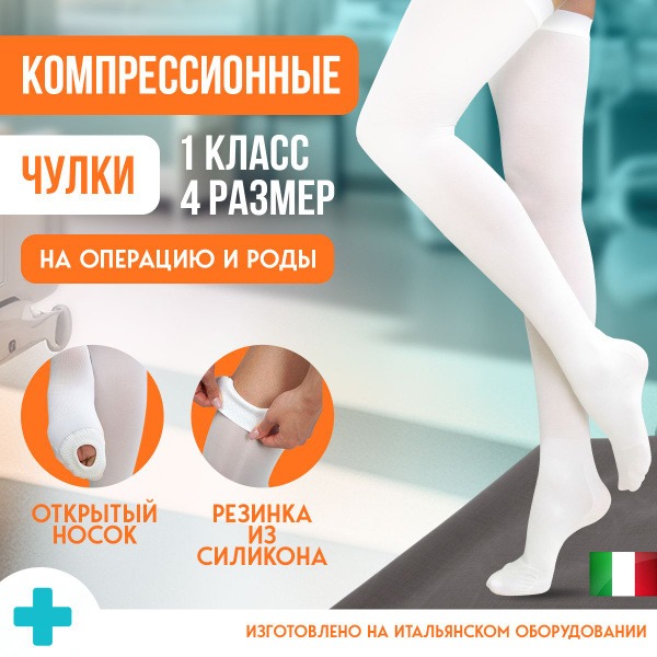 Medicaland White Compression Stockings, Class 1 Compression