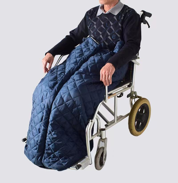 Warm Wheelchair Blanket with Zipper: Portable, Fleece-Lined, Half Wrap