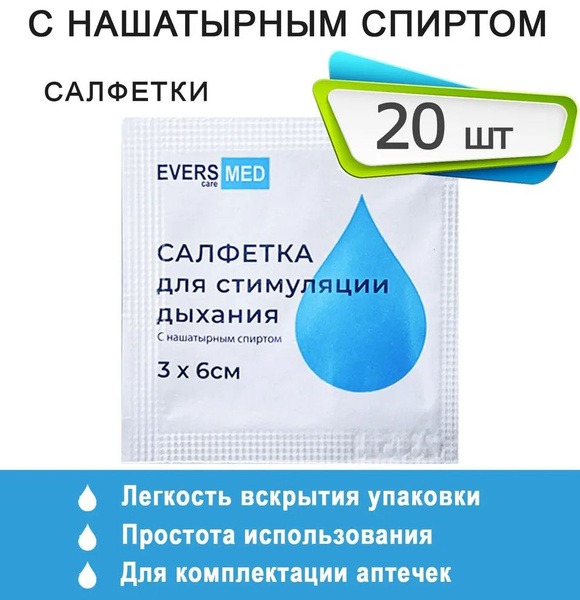 Ammonia Inhalant Wipes for Respiratory Stimulation (20 Count)