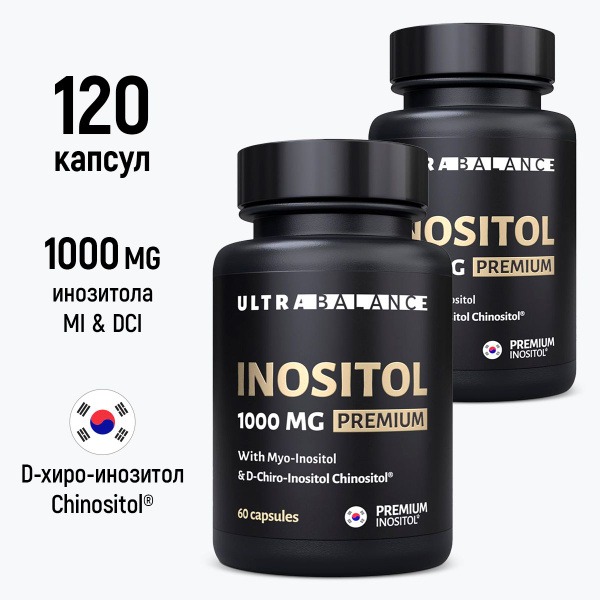 UltraBalance Inositol 1000mg Capsules: Myo-Inositol & D-Chiro-Inositol Supplement for Women's Health & Hormonal Balance