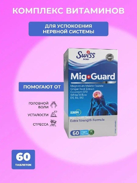 Brain Health Support: Mig Guard & Swiss Bork (60 Capsules)
