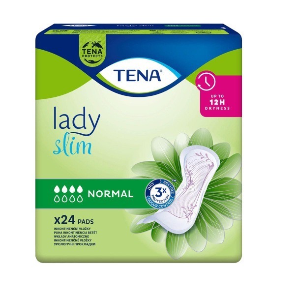TENA Lady Slim Normal Absorbent Pads, 24 Count
