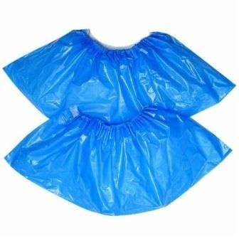 Heavy-Duty Shoe Covers, Double Elastic, Light Blue, 50 Pack