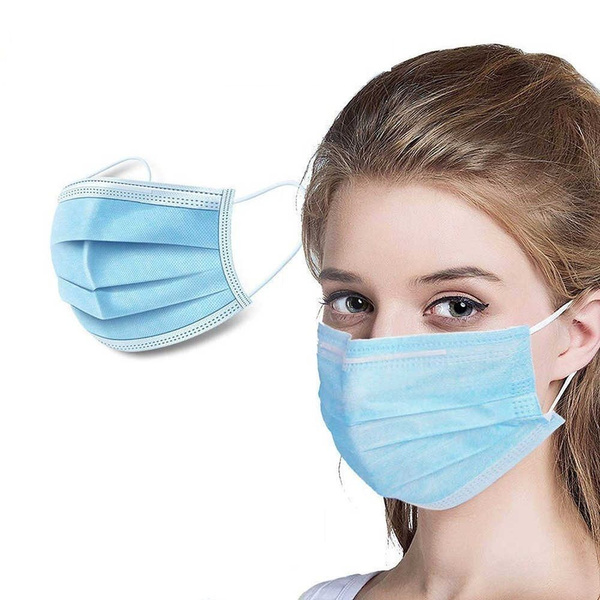 Medical Disposable Three‑Layer Face Mask – Blue, 175 × 95 mm, Pack of 10