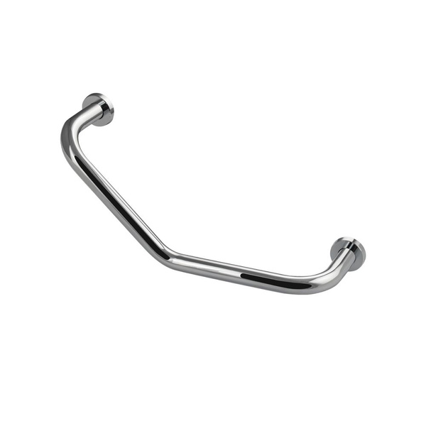 Curved Bathroom Grab Bar - Chrome Handrail (Potato)