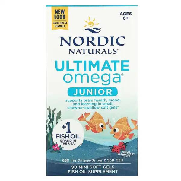 Nordic Naturals Ultimate Omega-3 Strawberry Gummies for Kids (Ages 6-12)