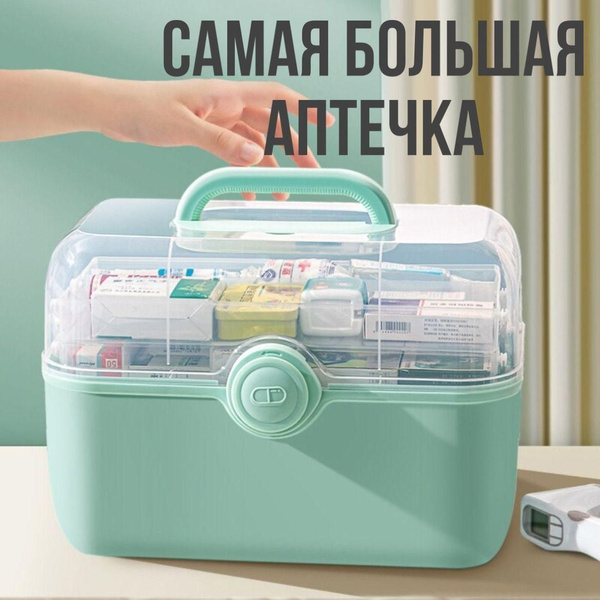 Large Medical Organizer: 26L Capacity First-Aid Kit for Home, Car & Travel