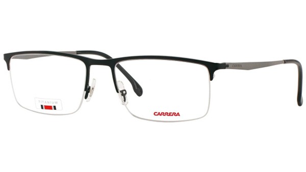 Carrera 8875 003 Semi-Rimless Titanium Eyeglass Frame - Matte Black / Metallic Gray
