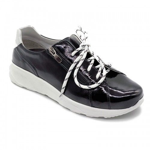 Luomma Women's Orthopedic Sneakers with Adjustable Width and Removable Insole - Agate Patent Leather