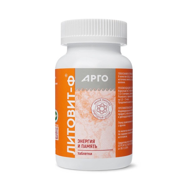 Litavit-F Nov ArGo: Food Grade Zeolite with Bran & Fructose - 280 Tablets