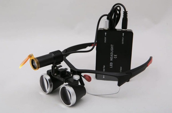 Illuminated Dental Loupes: 3.5x-420x Magnification with 5W LED Light