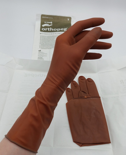 Sterile Latex Surgical Orthopedic Gloves - Brown, Size 8.5 (Pair)