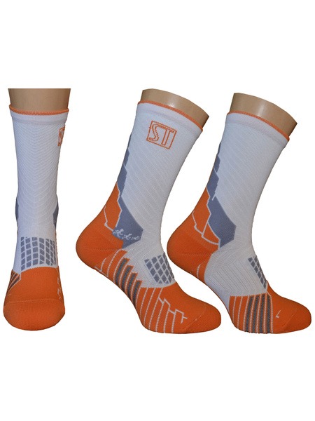 Compression Sleeves: White & Orange, Class 1, 1 Pair