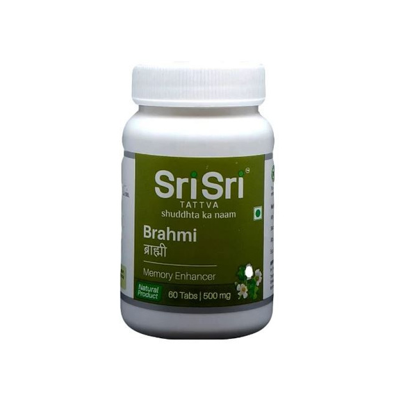 Brahmi Sri Sri: Boost Brainpower & Memory - Anxiety, Insomnia, Headache Relief (60 Tablets)