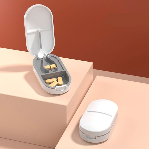 Daily Pill Organizer with Cutter: Medicine Box & Case