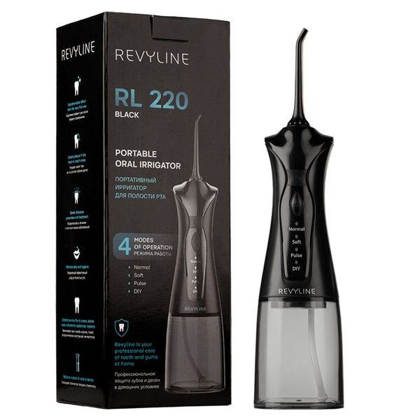 REVYLINE RL220 Black Oral Irrigator: Portable, Professional Teeth & Braces Cleaner