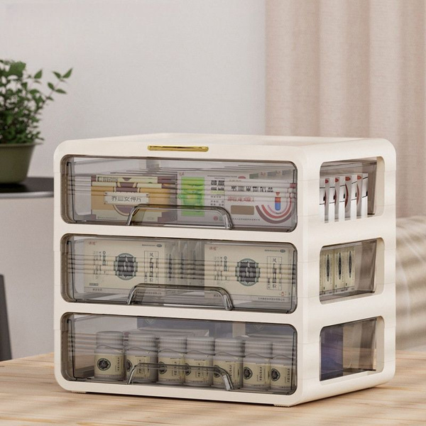 Large Locked Medical Storage Container: Home First-Aid Organizer (8-34L)