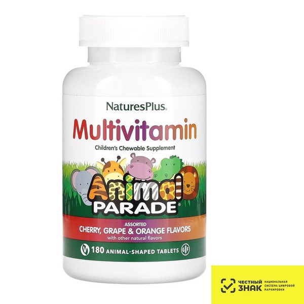 Nature's Plus Animal Parade Vitamins: 180 Animal-Shaped Tablets