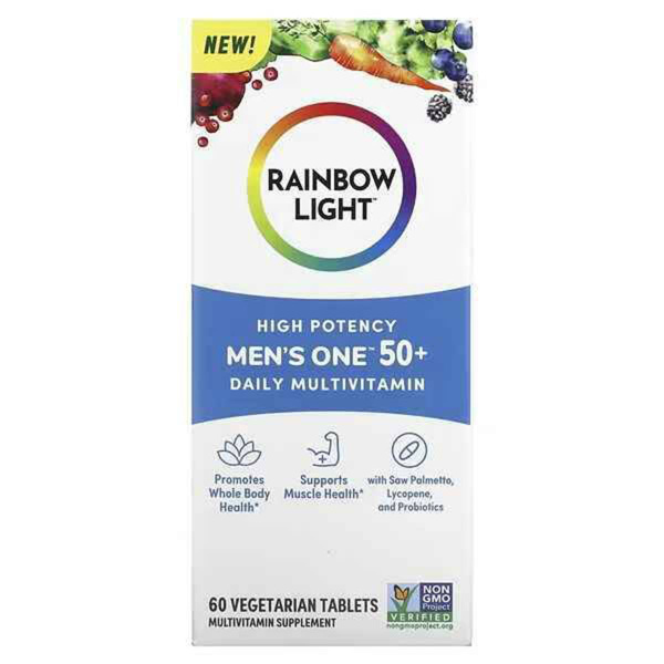 Rainbow Light Men One 50+ Daily Multivitamin - 60 Vegetarian Tablets