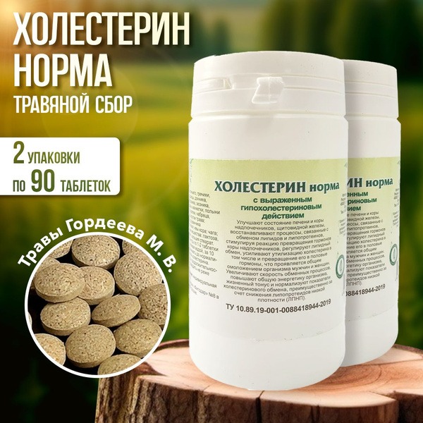 Gordeev Cholesterol Support: 180 Phytotablets (2 Packs)
