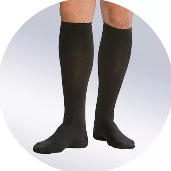 Black Compression Socks, 20-30 mmHg Compression - Size Large