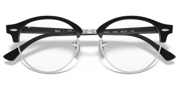 Ray-Ban RX4246V 2000 Black Round Plastic Frames for Women