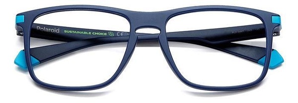 Polaroid PLD D447 ZX9 Blue Rectangular Men's Plastic Eyeglass Frames