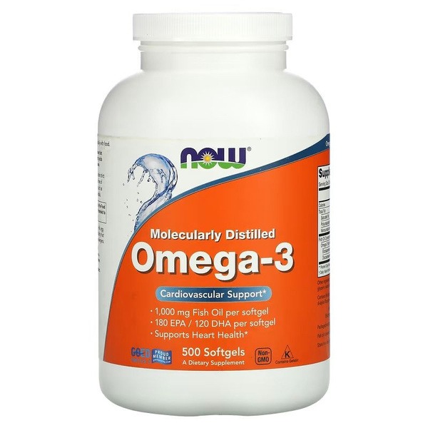 NOW Omega-3 500mg Capsules