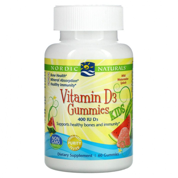 Nordic Naturals Vitamin D3 Gummies for Kids - 400 IU, 60 Count